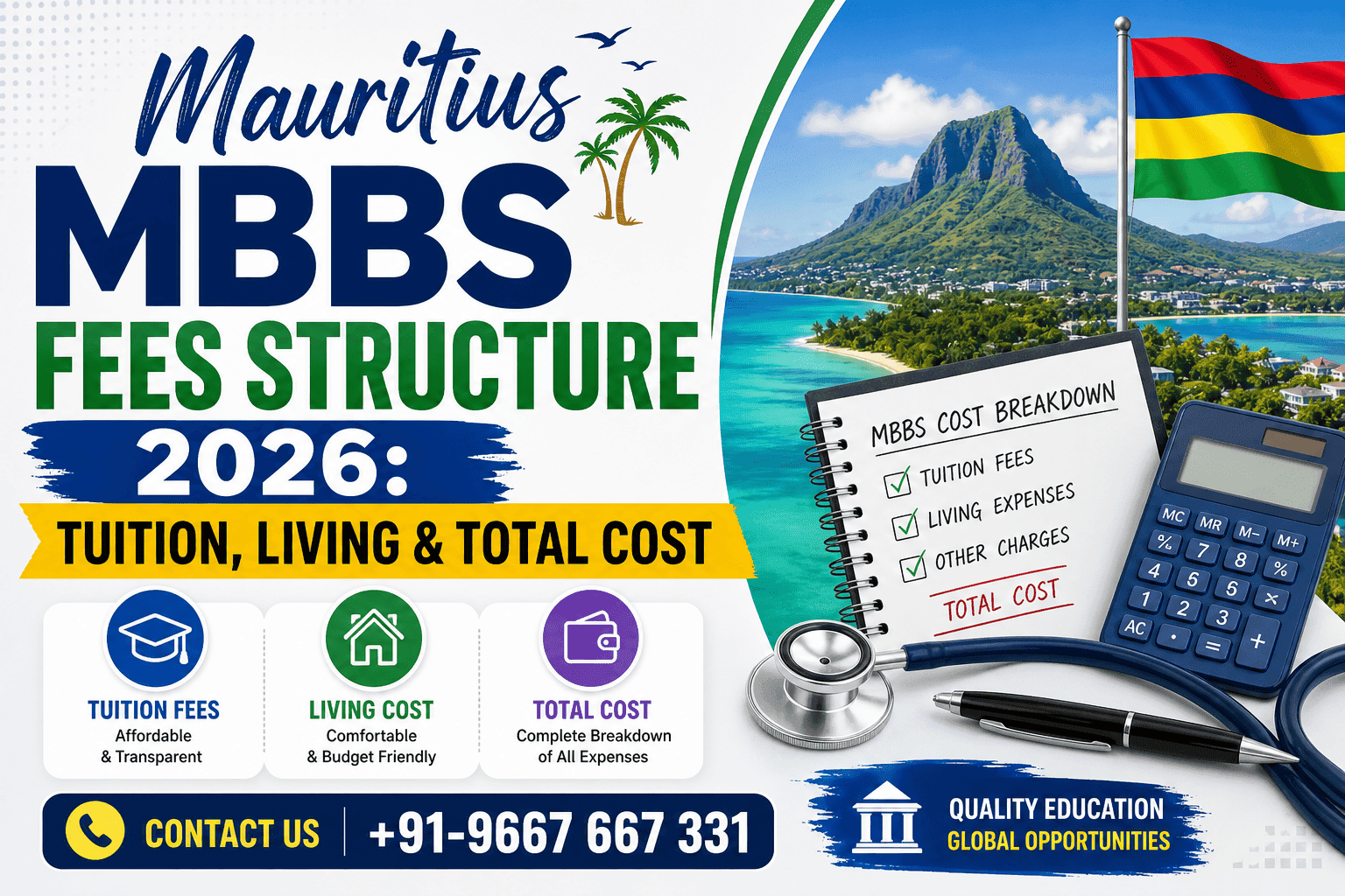 Mauritius MBBS Fees Structure 2026: Tuition, Living & Total Cost
